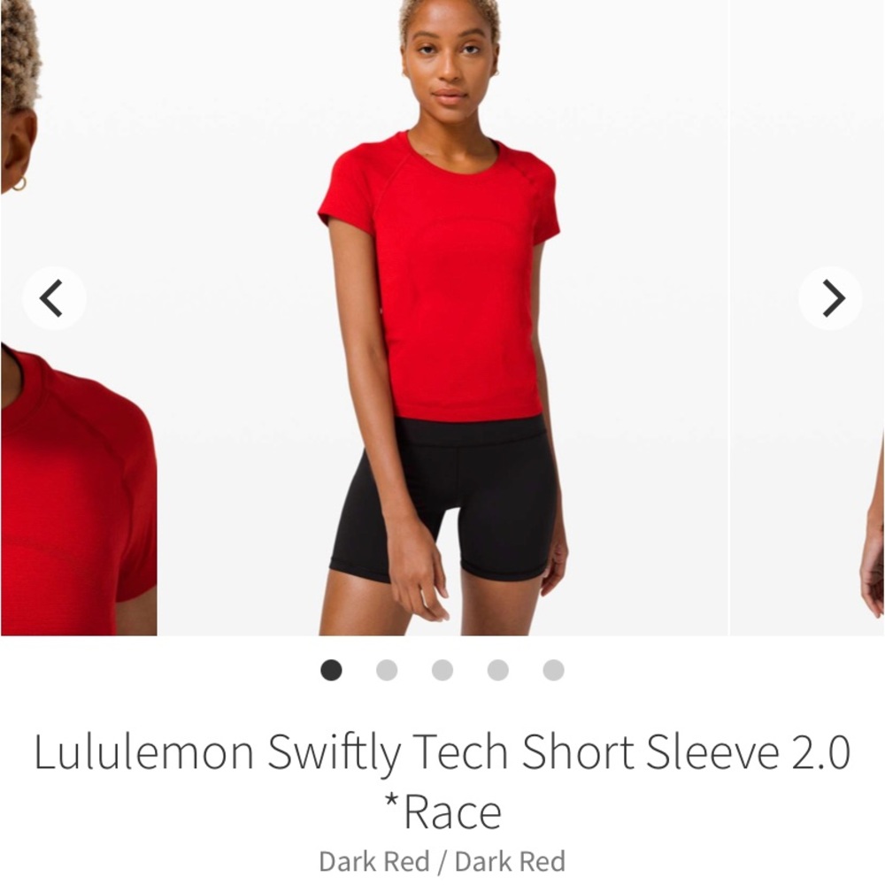 Lululemon Swiftly Tech SS 2.0 Race Length Dark Red